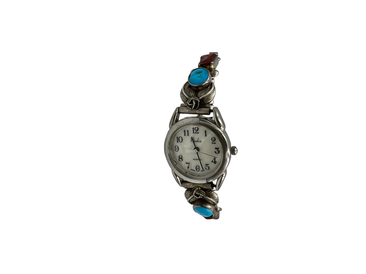 Vintage Turquoise Agate and Silver Watch