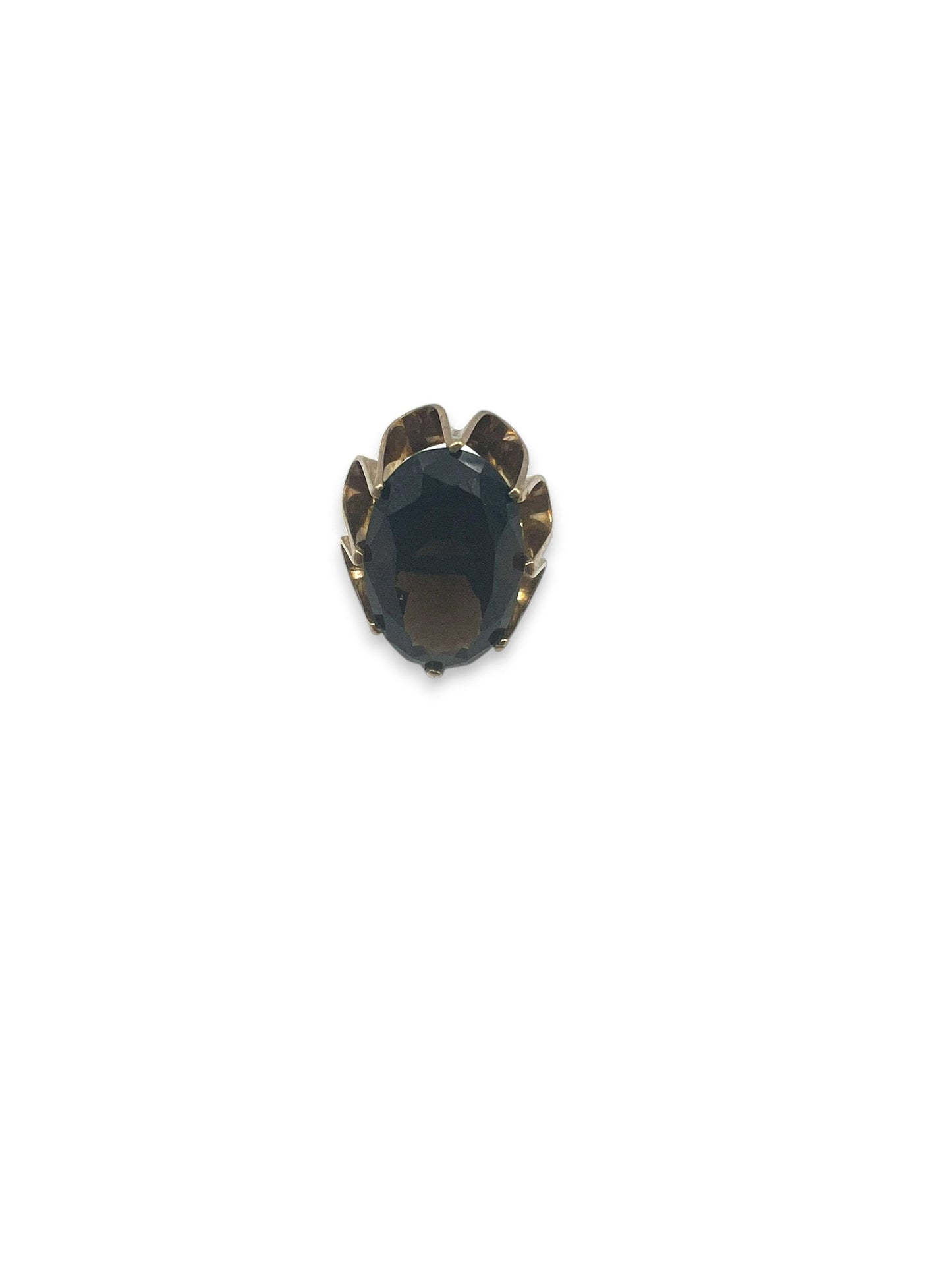 Vintage 14k Gold with Smoky Topaz Stone -Size 7.5 Women's- (Not Scrap Gold)