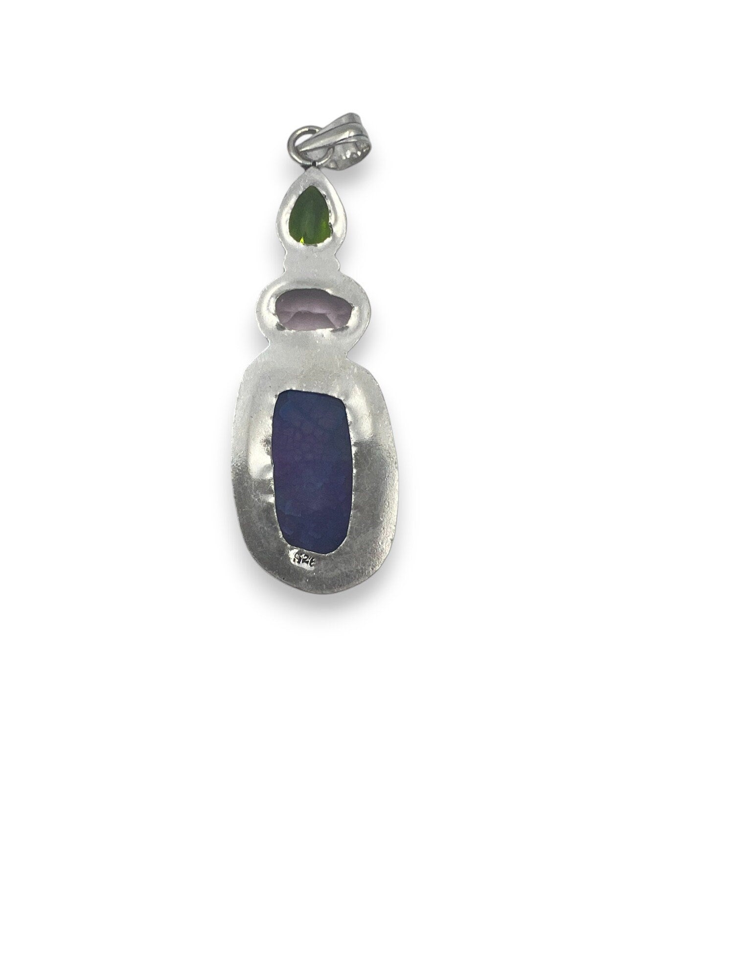 Vintage Sterling Silver Pendant with Gemstones