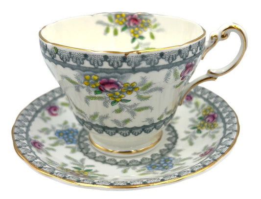 Vintage Floral Tea Cup and Saucer