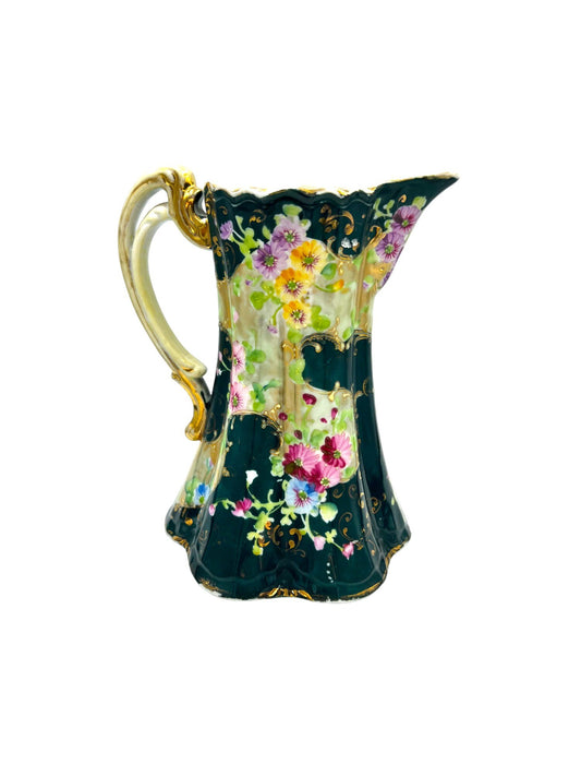 Vintage Ornate Floral Pitcher / Vase