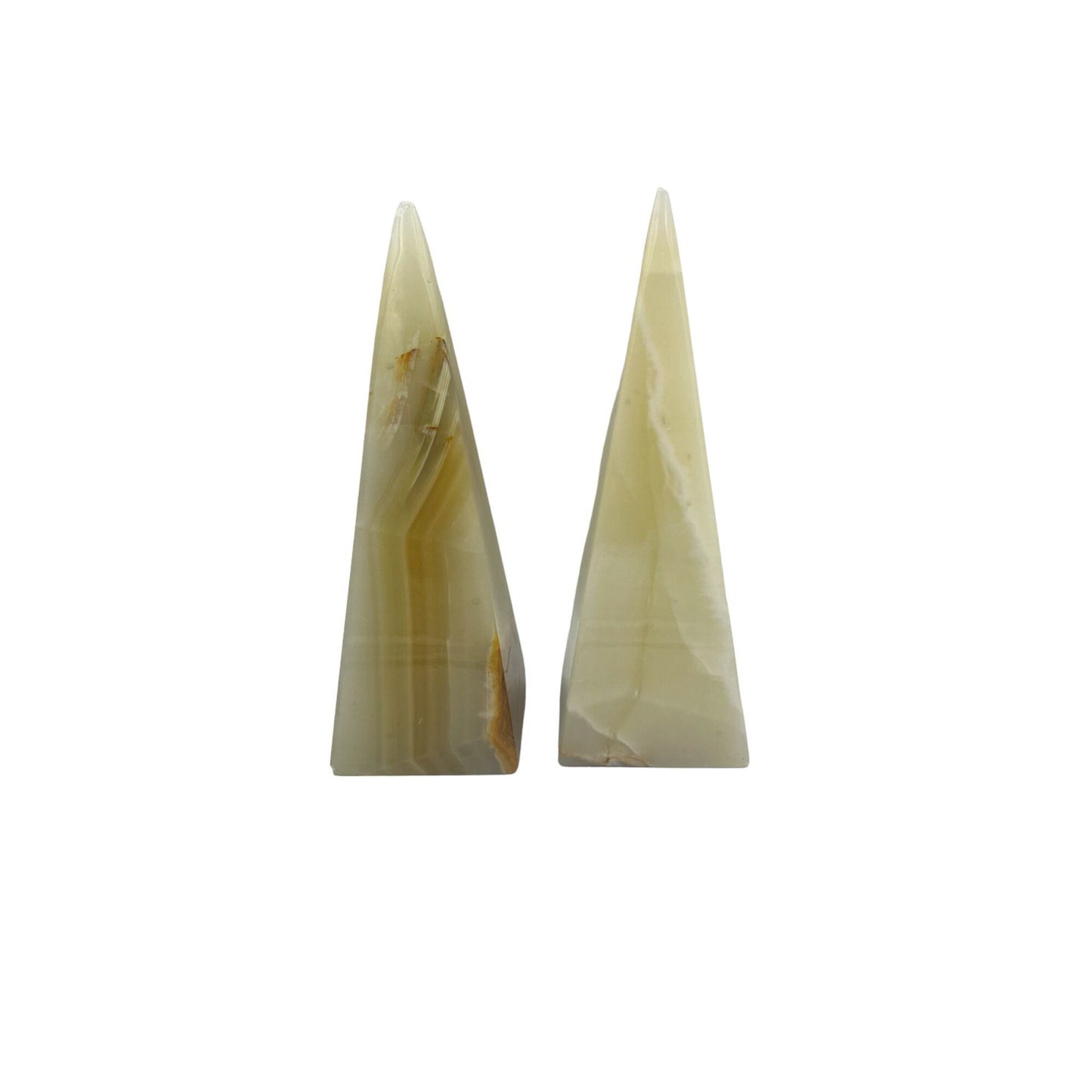 Pair of Vintage Onyx Pyramid Book Ends