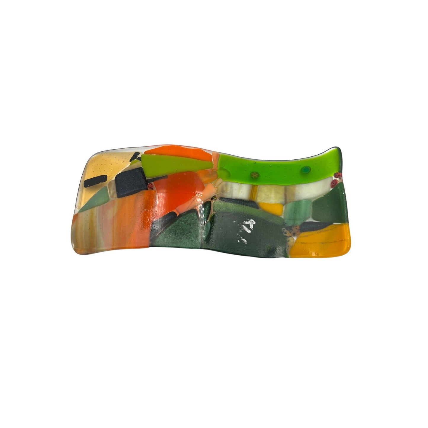 Liz Train Hand Blown Glass Abstract Tray