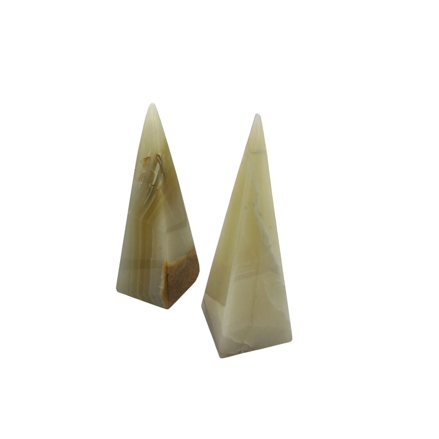 Pair of Vintage Onyx Pyramid Book Ends