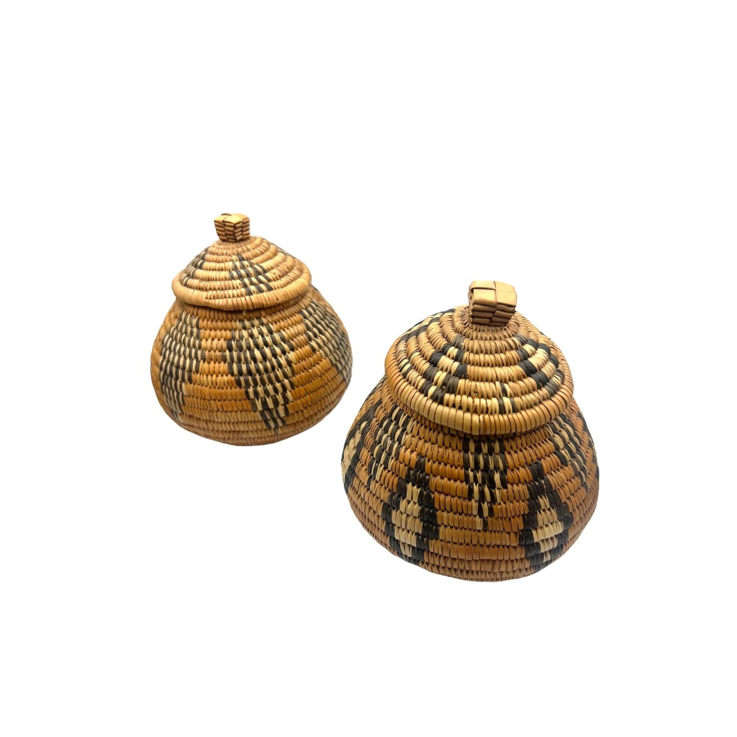 Pair of Antique African Woven Jars