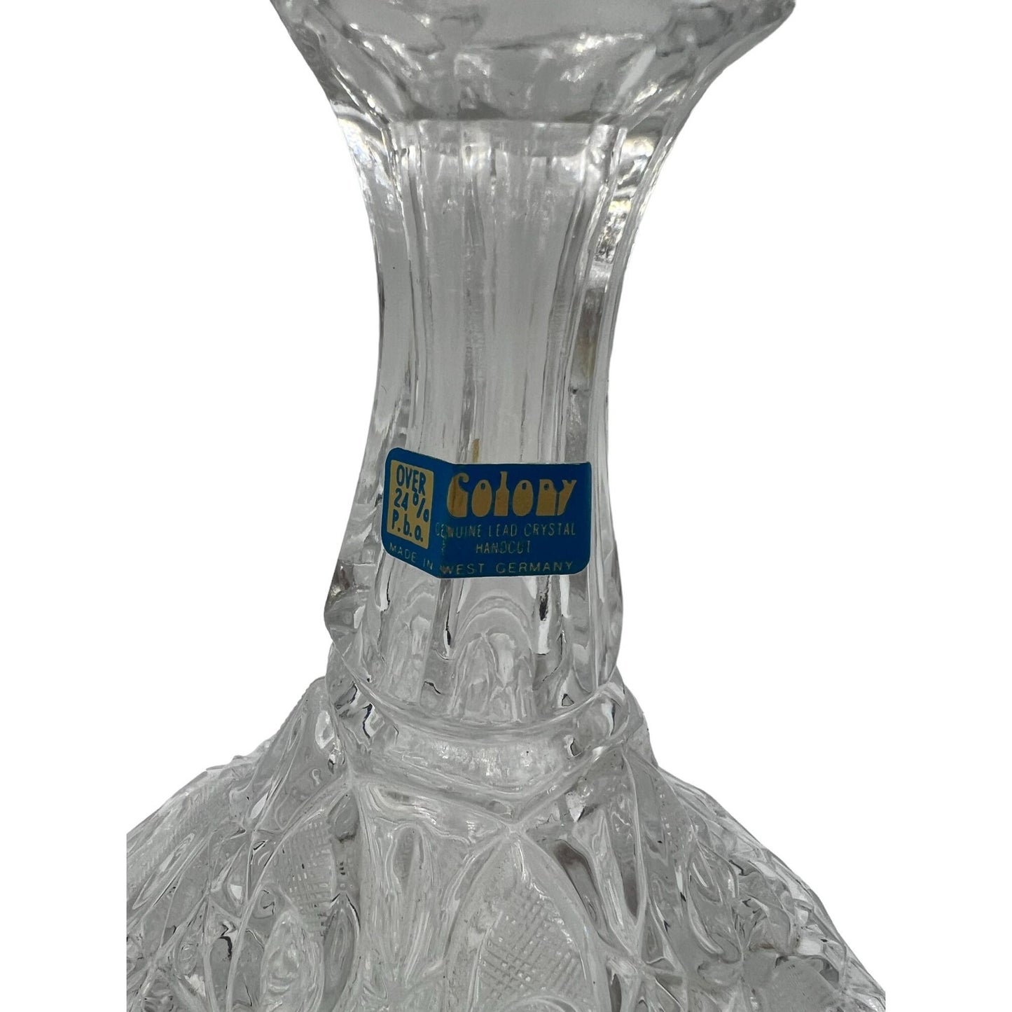 Antique Large Crystal Decanter with Topper