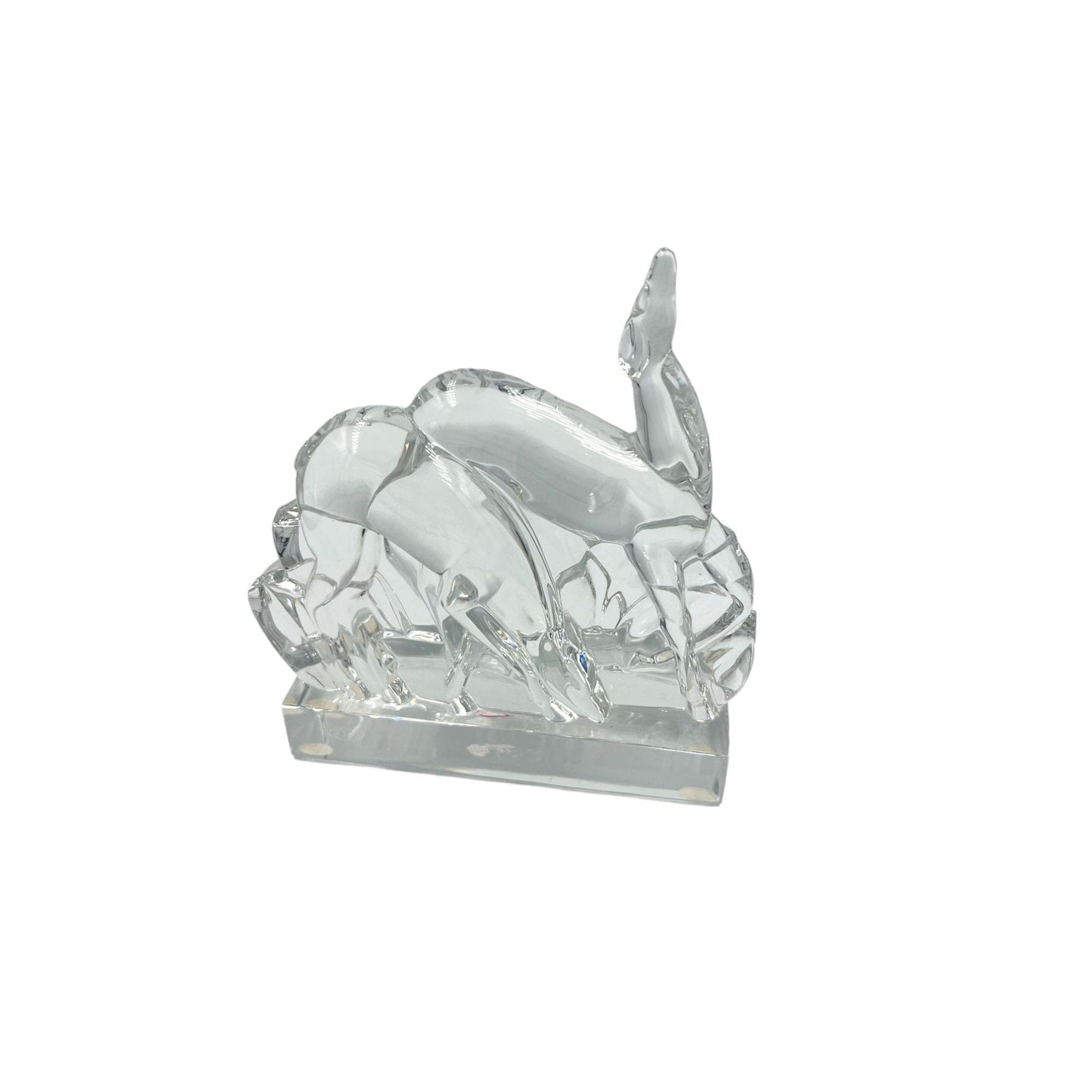 Antique Baccarat Crystal Grey Hound Dogs Figurine