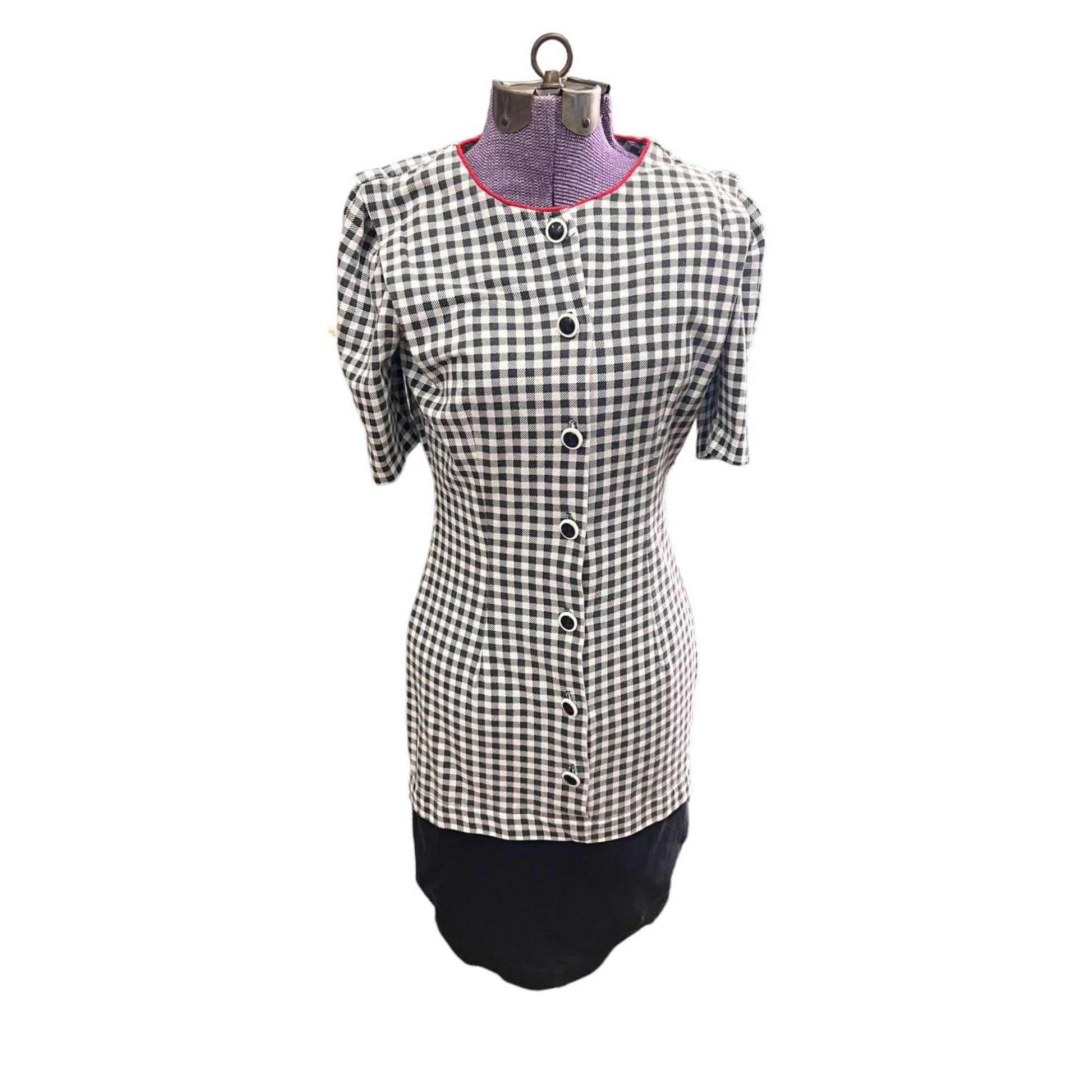 Vintage Houndstooth 90s Mini Wiggle Dress