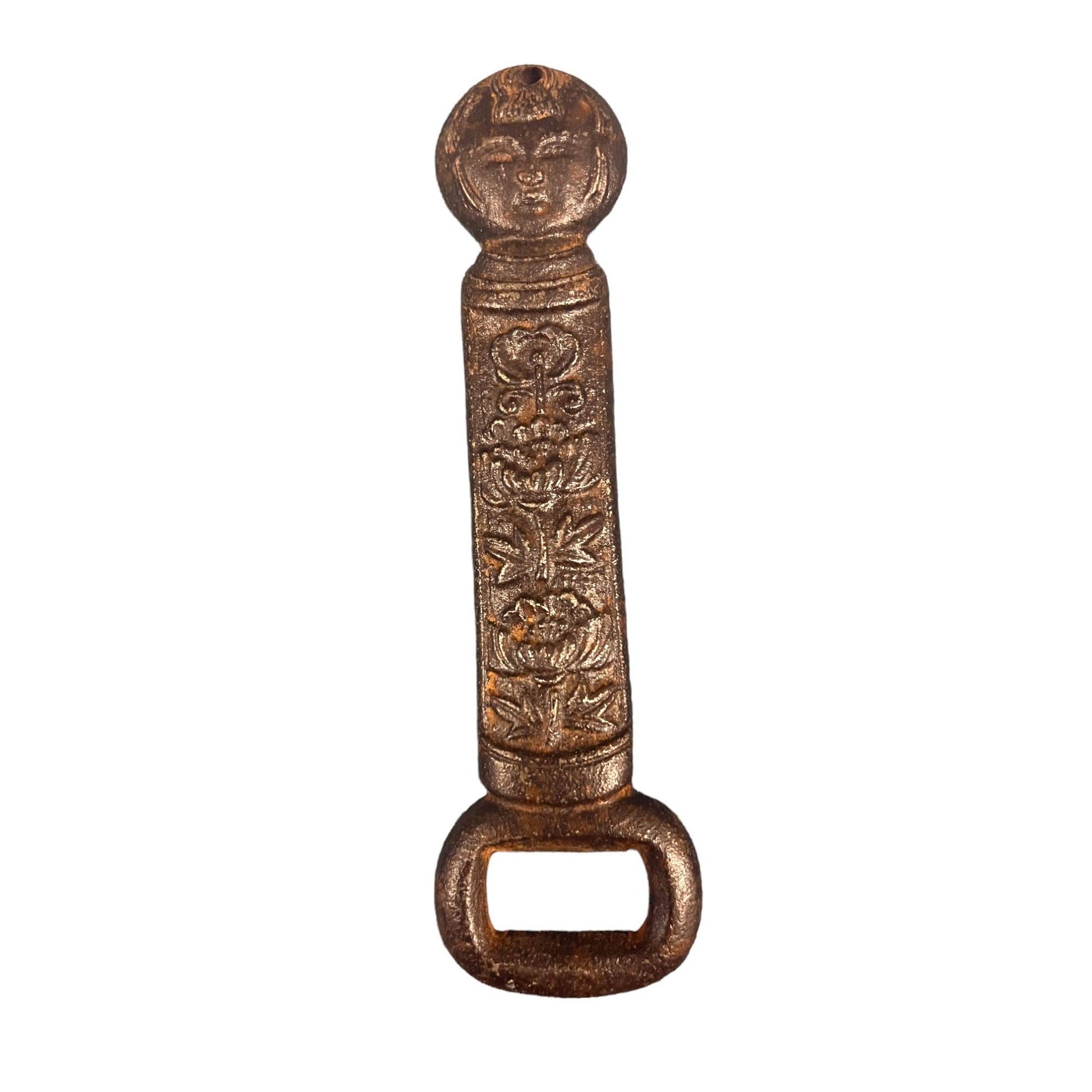 Vintage Iron Floral Church Key Bottle Opener