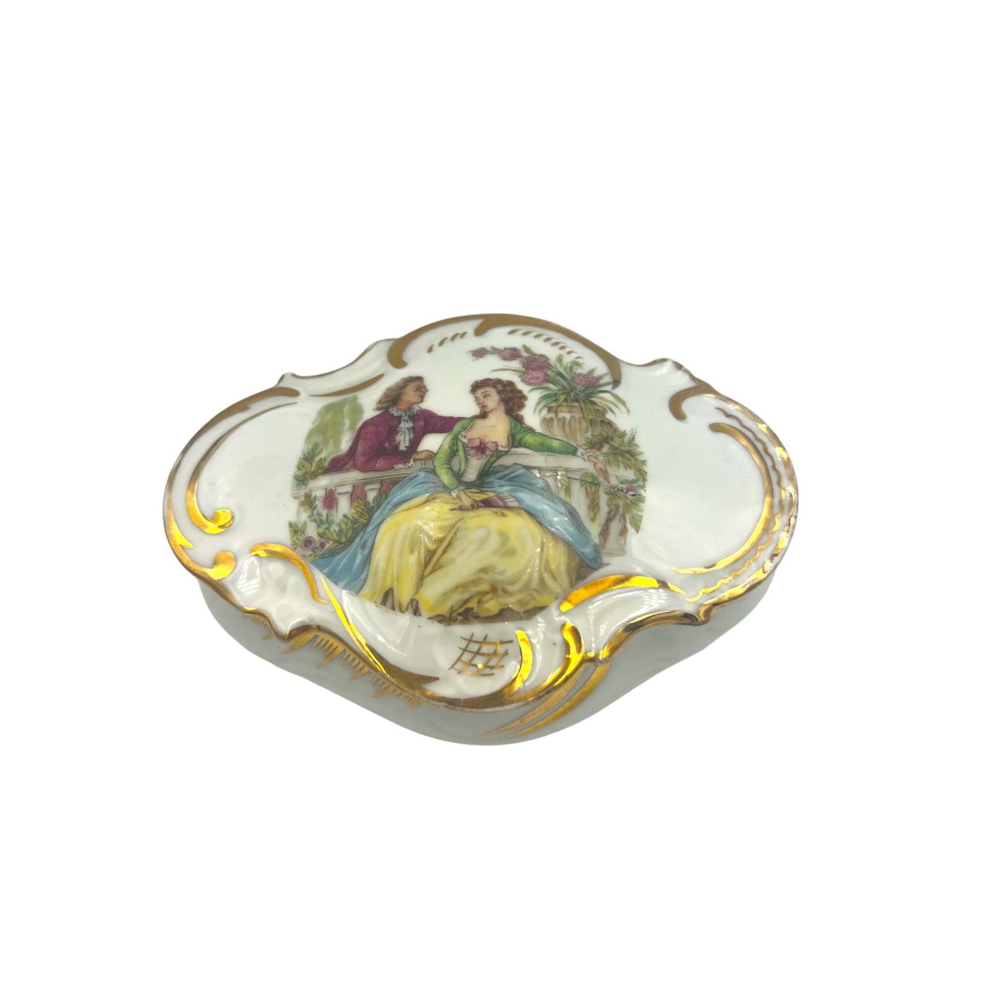 Antique Porcelain Lec Limoges Victorian Style Trinket Dish