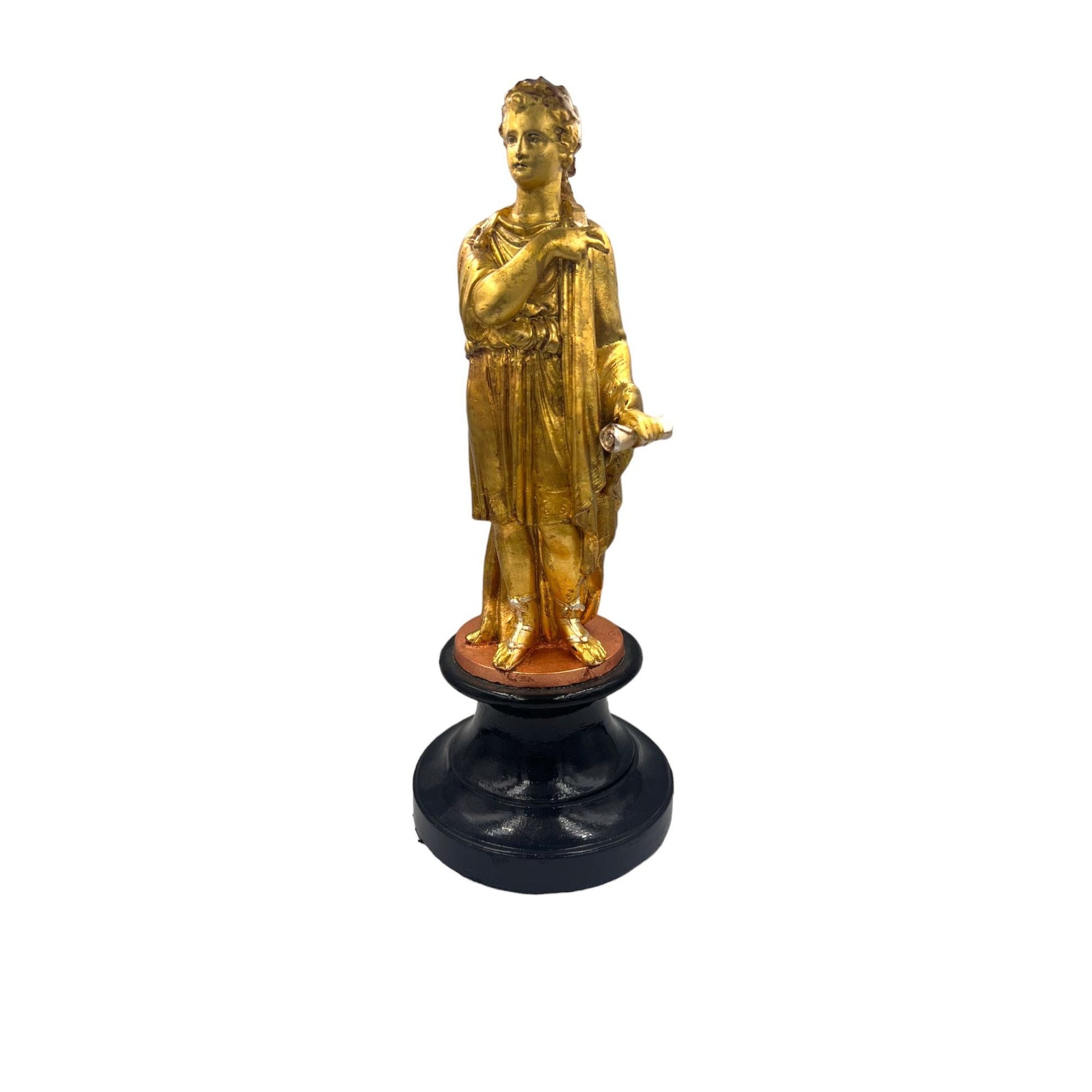 Vintage Greek God Statue Gold Painted