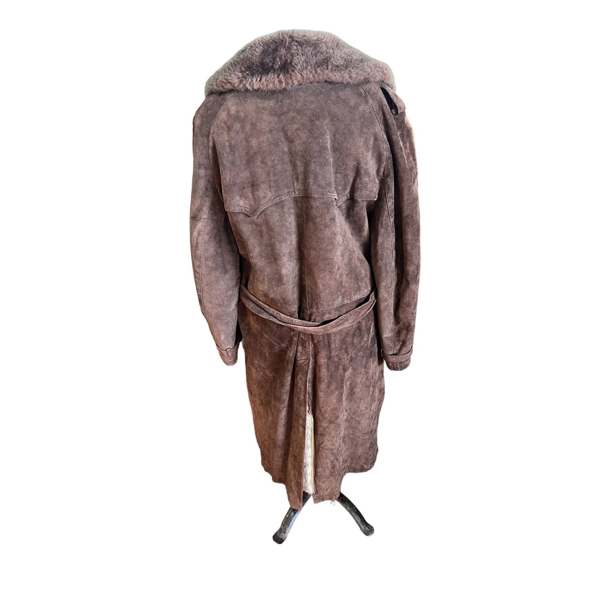 Vintage Suede Leather, Sherpa, and Fur Saks Fifth Avenue Viceroy Penny Lane Trench Coat