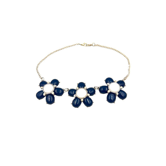 Vintage Floral Navy Blue Necklace