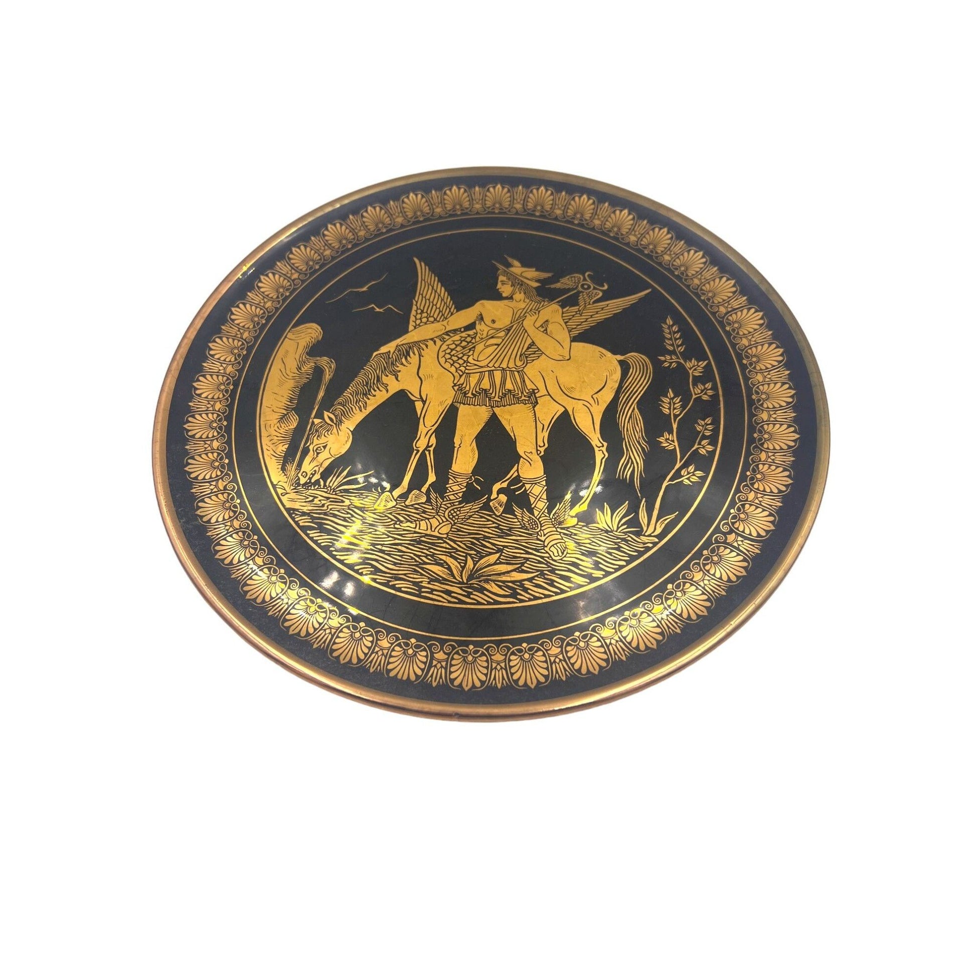 Antique Black and 24k Gold Ancient Roman Plate