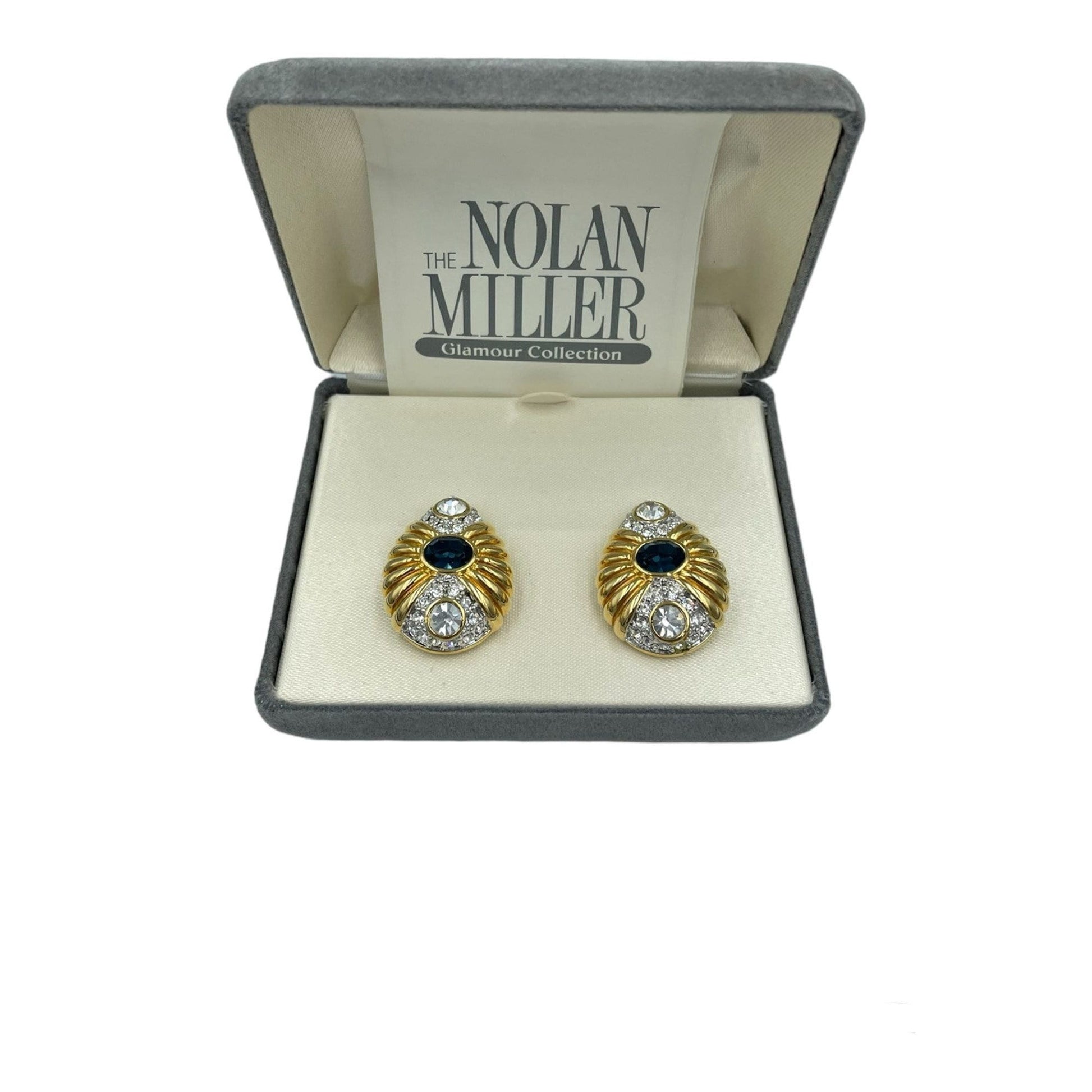 Nolan Miller Glamour Collection Blue Venus Earrings Clip On