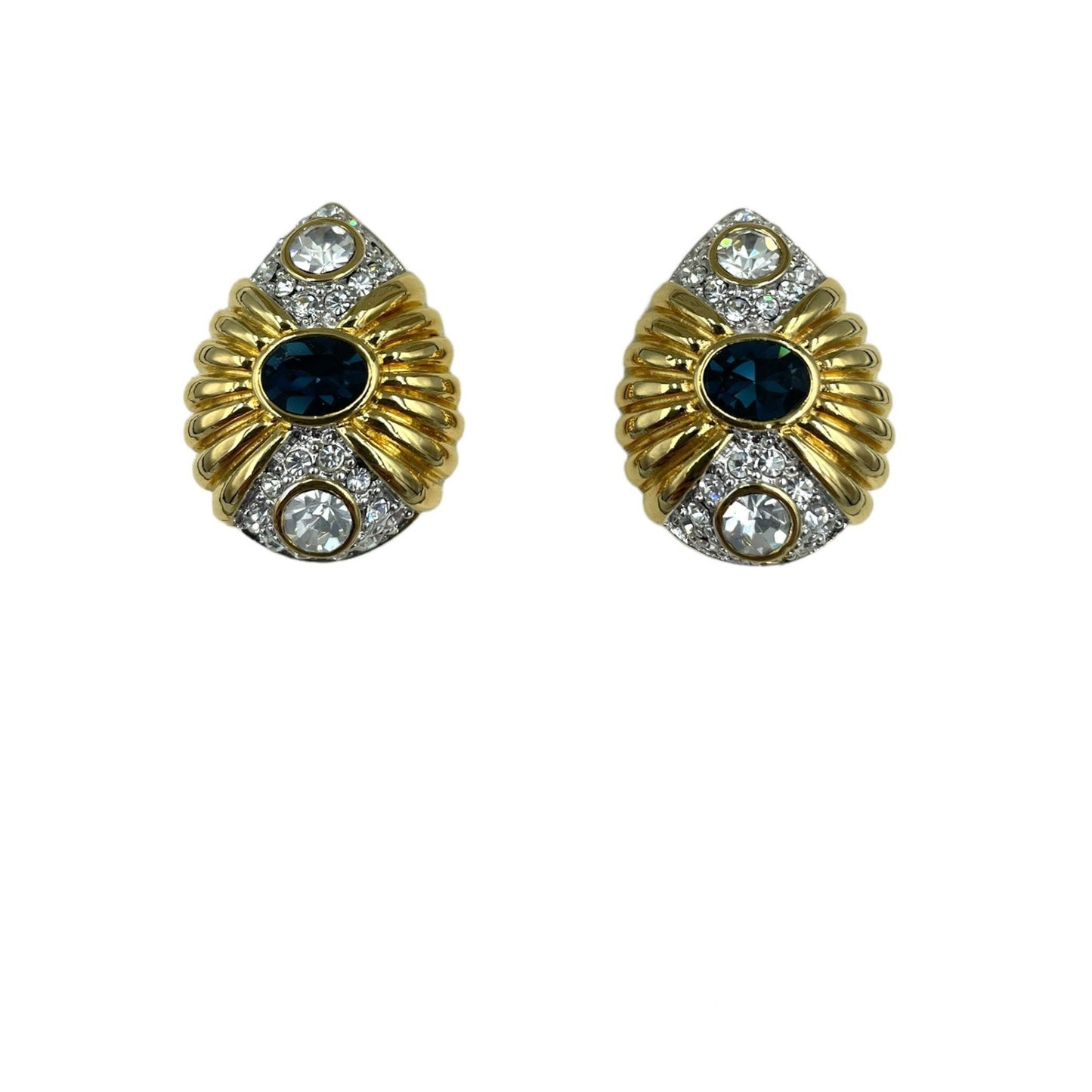 Nolan Miller Glamour Collection Blue Venus Earrings Clip On