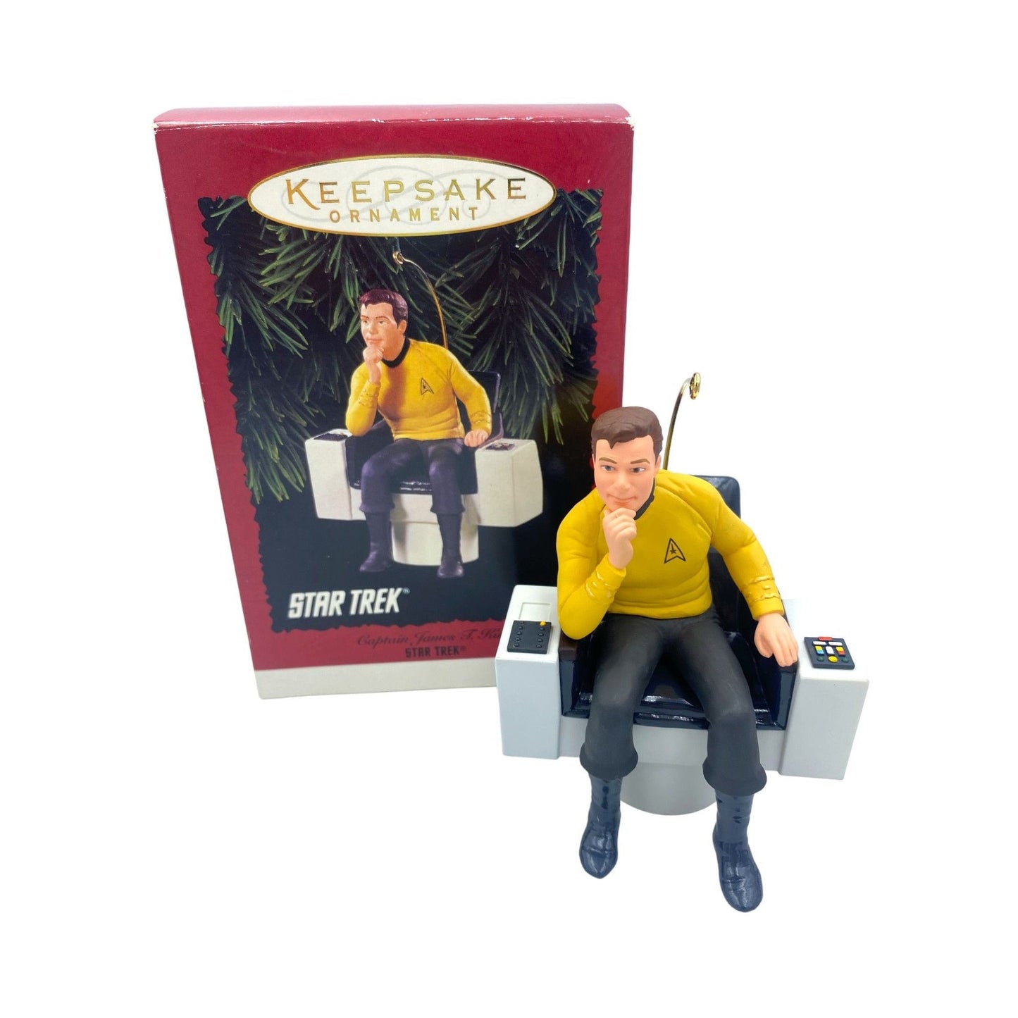 Vintage Captain Kirk Star Trek Christmas Ornament in Original Box Hallmark Keepsake