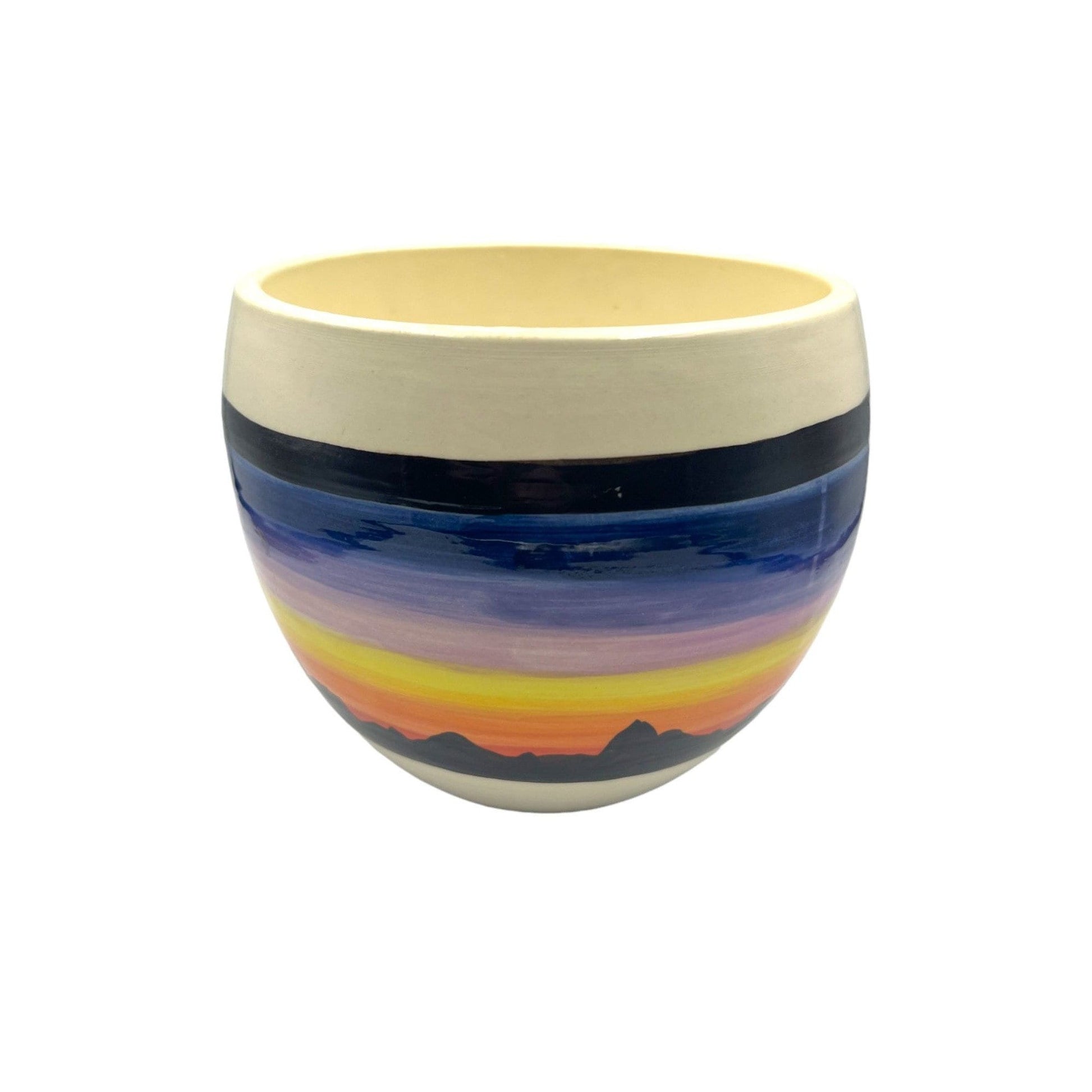 Vintage Sunset in Desert Landscape Vase