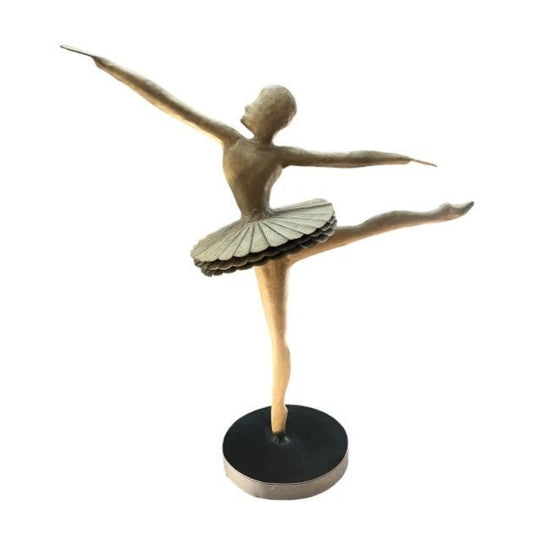Vintage Wood Cut Ballerina Ballet Statue Art