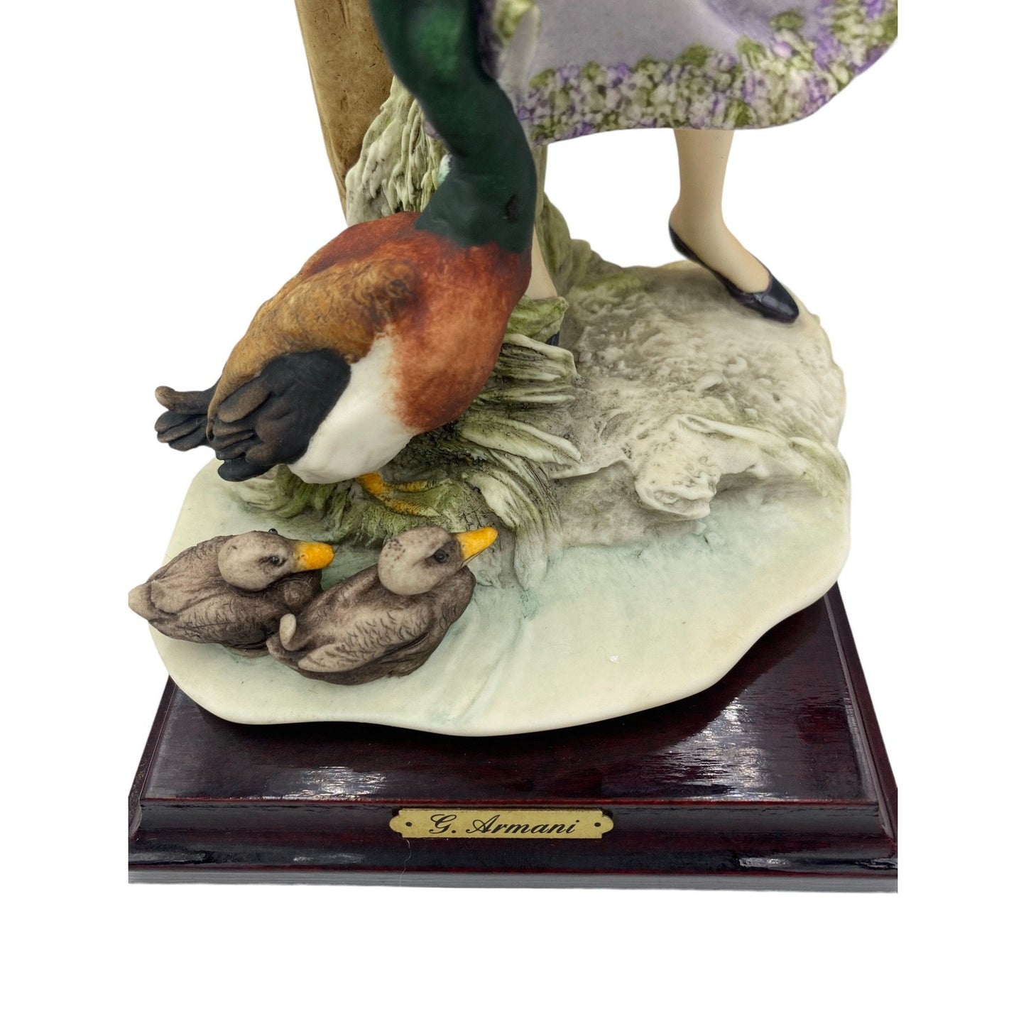 Giuseppe Armani Country Girl Figurine w/ Duck and Feed SIGNED