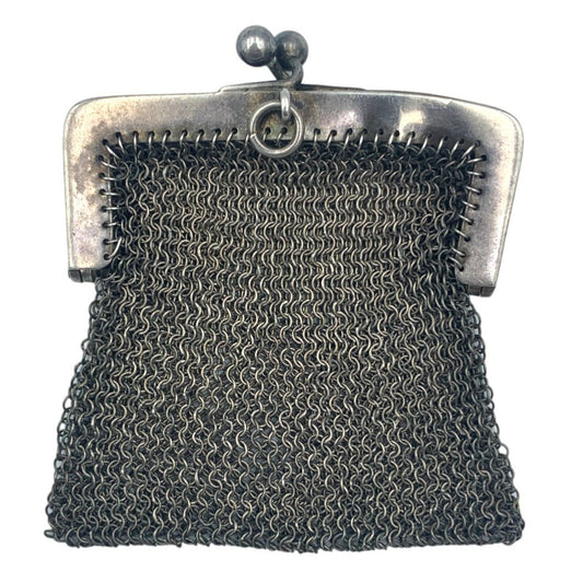 1900's Antique Chainmail Silver Coin Purse