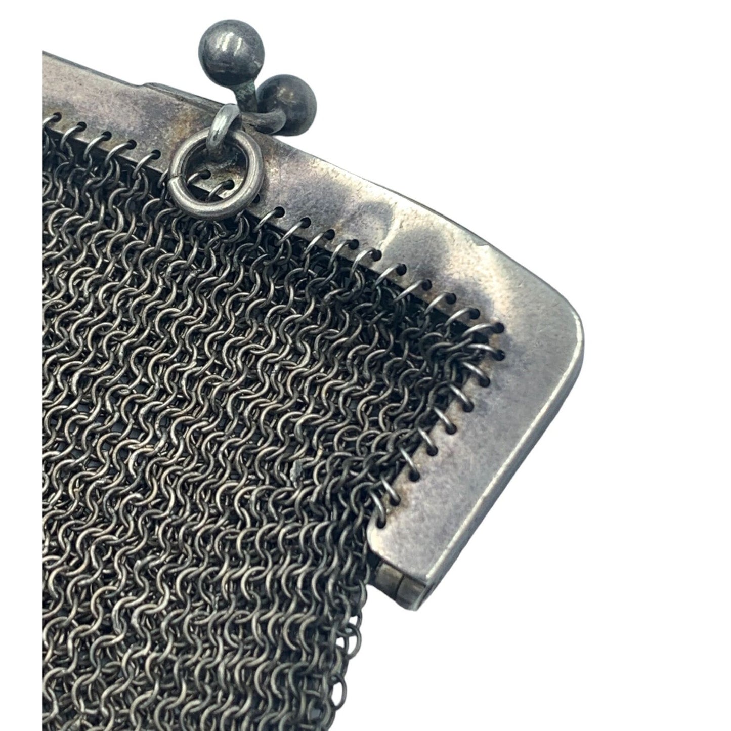 1900's Antique Chainmail Silver Coin Purse