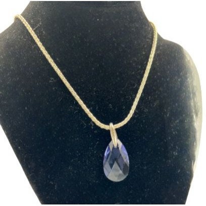 Vintage Amethyst Necklace with Sterling Silver Chain