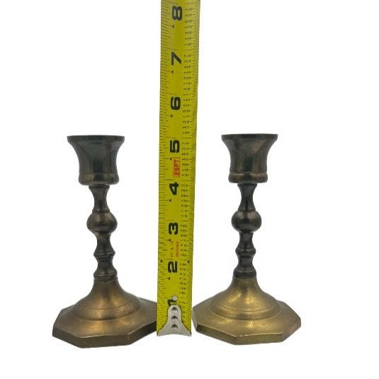 Pair of Vintage Brass Candle Sticks