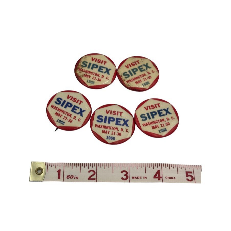 Lot of 5 SIPEX 1966 Pins Sipex Souvenir Sixth International Philatelic Exhibition Washington D.C. 1966