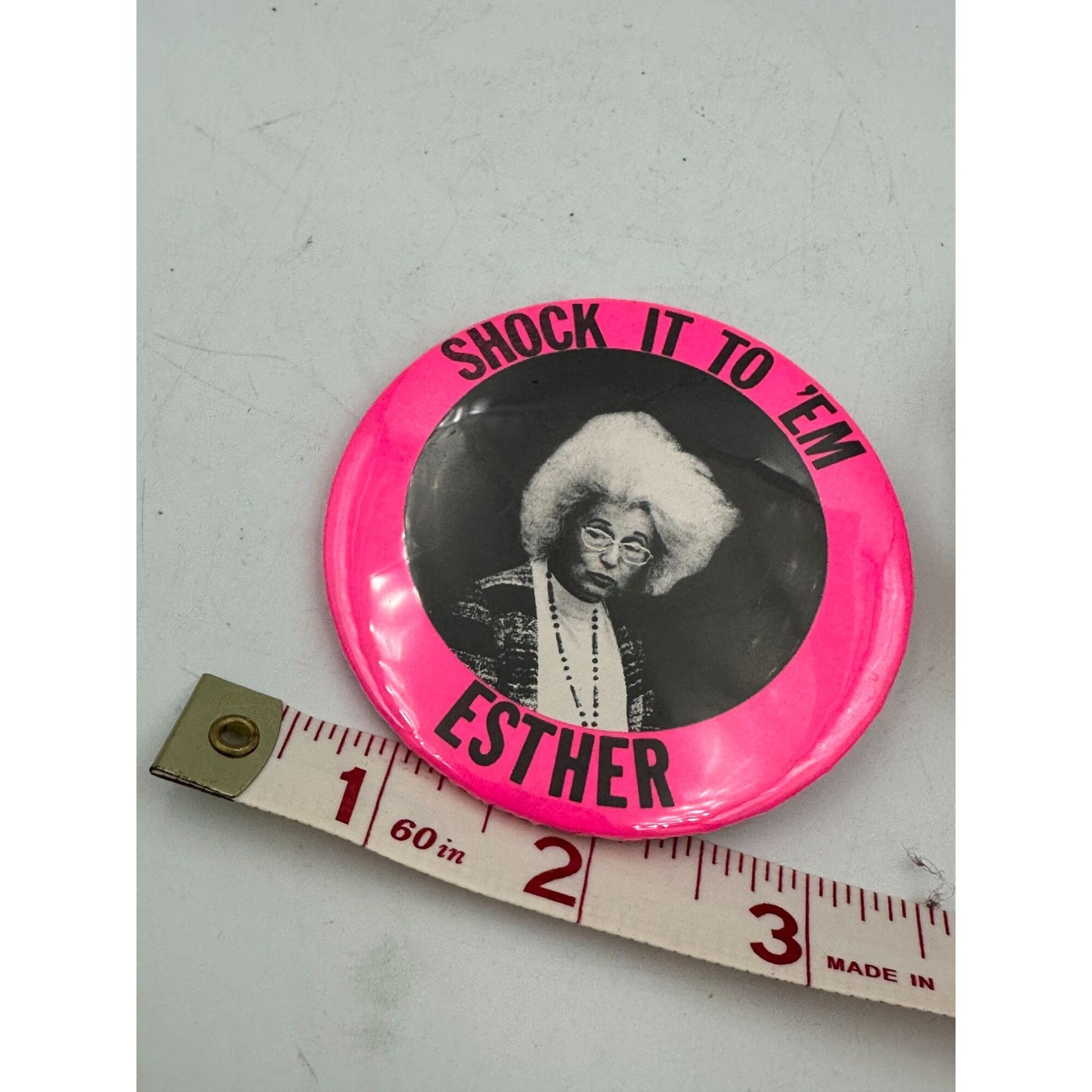 Shock it to Em Esther Vintage pin