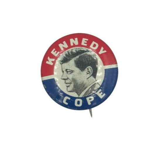 Vintage John F Kennedy JFK Election Pin "Kennedy Cope"