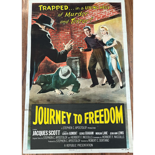 Vintage Old Hollywood Movie Poster "Journey to Freedom" 57/406