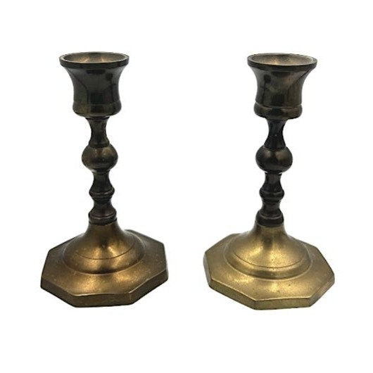 Pair of Vintage Brass Candle Sticks