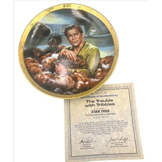 Vintage Porcelain Plate Star Trek The Trouble with Tribbles with COA