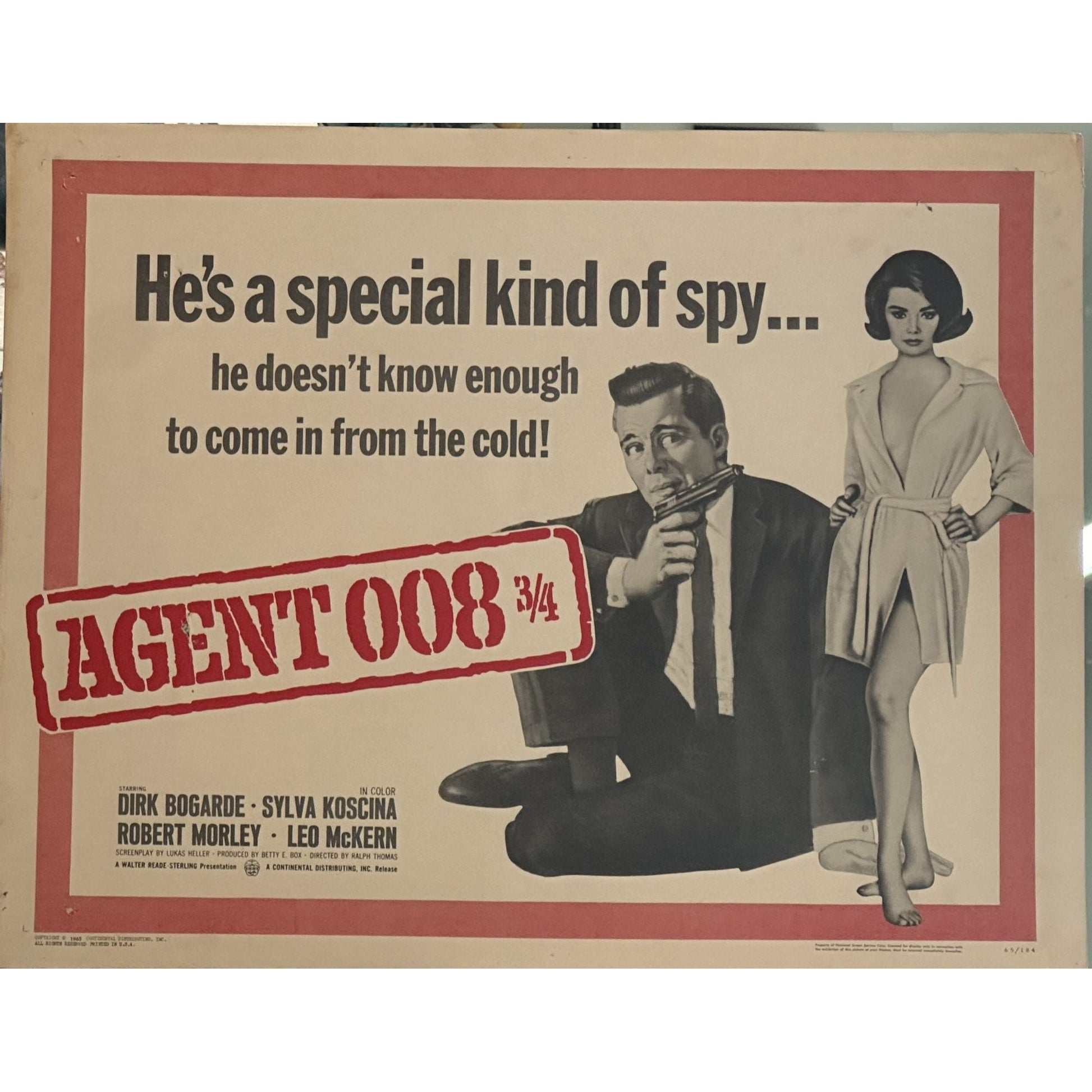 Vintage Agent 008 3/4 Vintage Old Hollywood Movie Poster Pin Up Bond