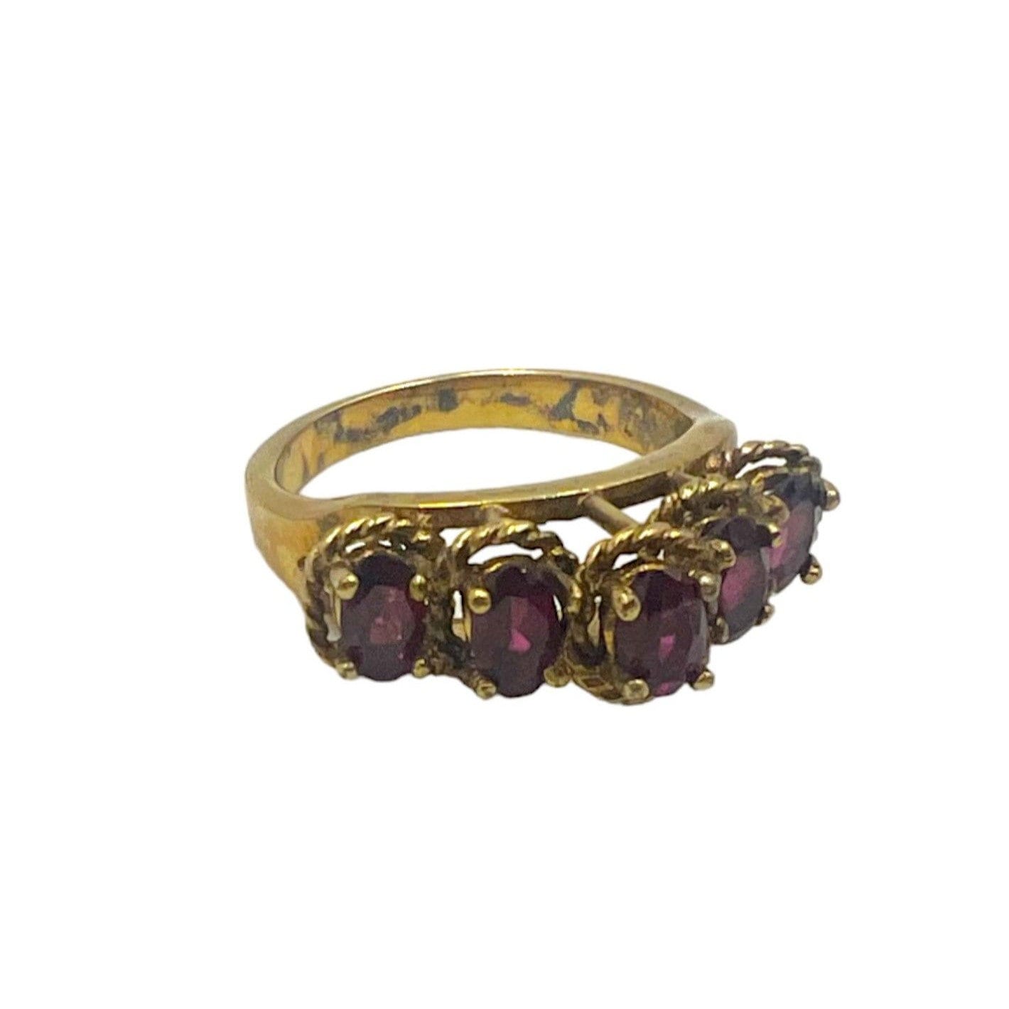 Vintage Gold and Amythyst Ring US Size 6