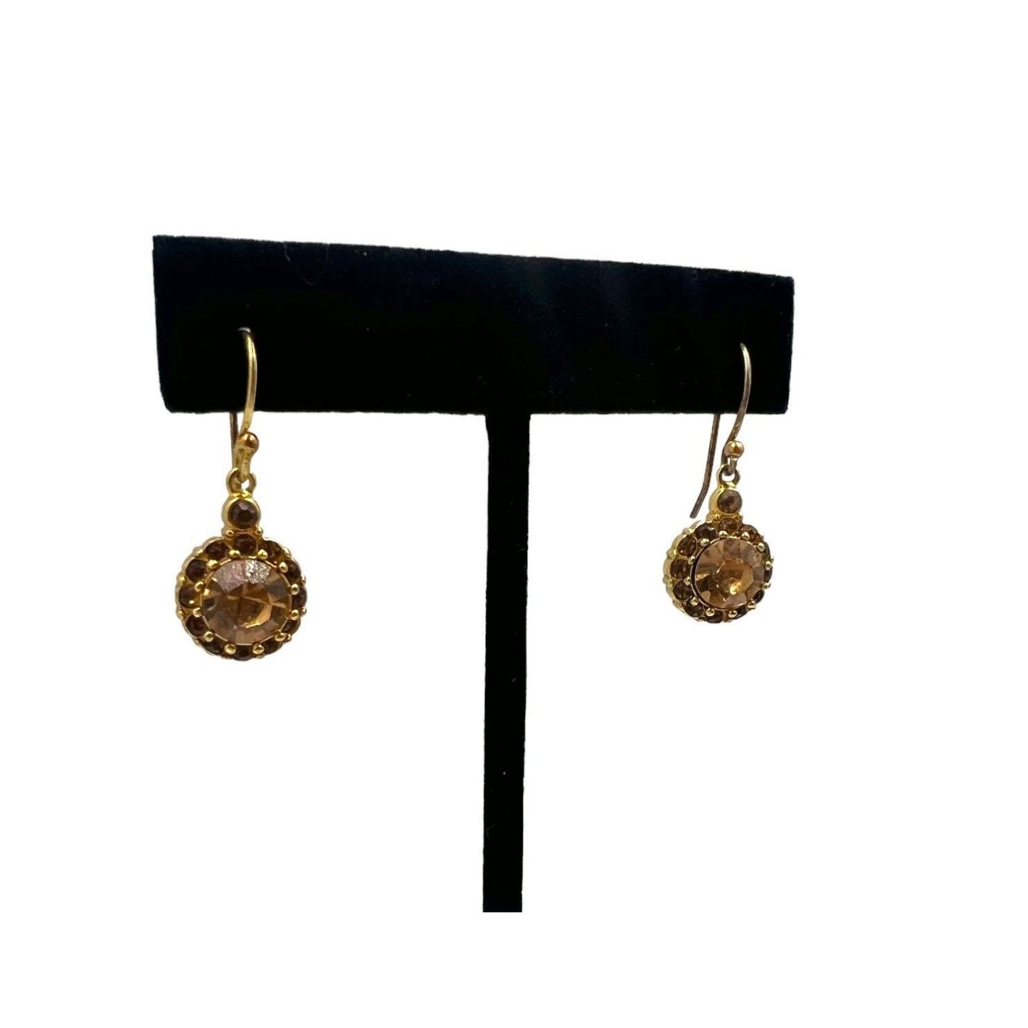 Vintage Champagne Gemstone Drop Dangle Earrings